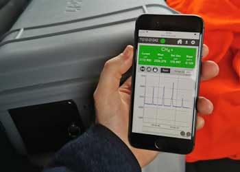 Monitoring methane gas with a mobile device